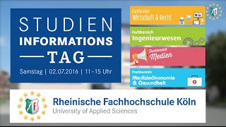 RFH Köln Rheinische Fachhochschule Köln Studieninfotag 2016 [upl. by Saltsman554]