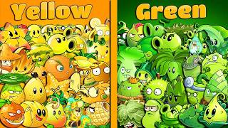 All Plants YELLOW amp ORANGE vs GREEN  Who Will WIn  PvZ 2 Team Plants Vs Team Plant [upl. by Aiceled106]