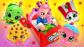 Dont Wake Bubbleisha Shopkins Game Featuring Kooky Cookie Cupcake Chic and Strawberry Kiss [upl. by Wolbrom155]