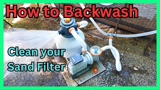 How to Backwash Sand Filter above ground pool Bestway Filter Cleaning [upl. by Llertrac745]