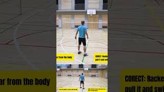 Correct way to do a backhand clear badminton badmintontechnique badmintoninsight [upl. by Holloway623]