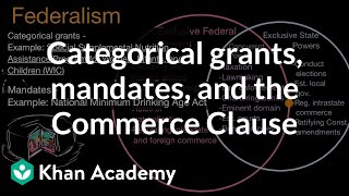 Categorical grants mandates and the Commerce Clause  US government and civics  Khan Academy [upl. by Roselyn]