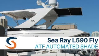 SeaRay L590 Fly  SureShade Automated Shade Demo [upl. by Colbye]