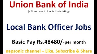 Local Officers Job at Union Bank of India  Any Graduate  13th Nov Last Date [upl. by Yelyah]