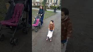 BABY PUSHING STROLLERDOLL IN STROLLERBABY DOLL IN BUGGYCUTE BABY BABYBABY IN BUGGY SHORTS FEED [upl. by Aisyle]