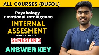 Psychology Emotional Intelligence İnternal assessment Answer key 🔑 Semester 3 [upl. by Gilliette86]