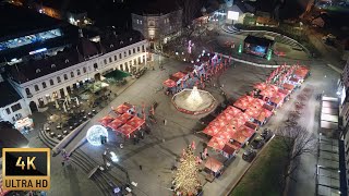 PRAZNIČNA ATMOSFERA U TUZLI  SNIMAK DRONOM Manifestacija Zima u Tuzli 20232024 [upl. by Kcirrez]