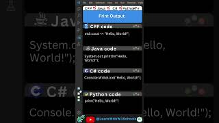 Print Output using CPP vs Java vs C vs Python cpp java csharp python [upl. by Attekram]