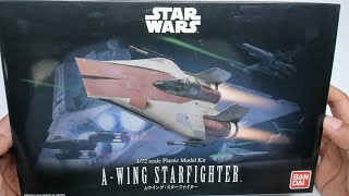 LiveBuild  Star Wars  AWing Starfighter 172 Bandai [upl. by Rici]