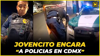 Jovencito les pone un «Estate Quieto» a Policías en CDMX [upl. by Nnaillij978]