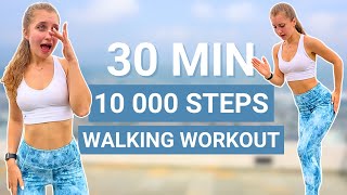 30 MIN 10 000 STEPS WORKOUT 👟  fun fast walking dance workout full body no equipment no jumping [upl. by Eniamrehc416]