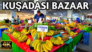 KUŞADASI KAPALI PAZARYERI  KUŞADASI WET MARKET DAY 🇹🇷  4k UHD 60fps [upl. by Nahttam]