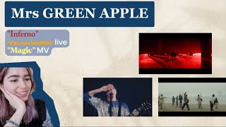 Reacting to Mrs GREEN APPLE quotInfernoquot quotIm Invinciblequot live quotMagicquot MV [upl. by Cherianne643]