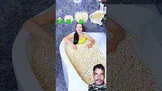 Popcorn chelleng 😂 funny comedy challenge food katebrush [upl. by Airan]