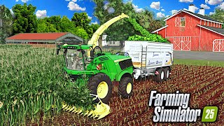 A DAY IN THE FIELD MAKING SILAGE FROM CORN Episode 6 – Farming Simulator 25 [upl. by Schlosser]