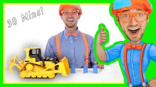 Blippi Toy Videos for Children  Learn Letters Backhoe Compilation [upl. by Olney]