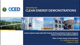 Carbon Capture Programs Notice of Intent Informational Webinar 2024 [upl. by Ynotna]