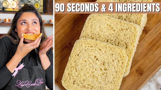 I MADE A 4 INGREDIENT BREAD IN 90 SECONDS TWO CARB KETO BREAD RECIPE [upl. by Marutani]