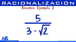 Racionalización  Denominador Binomio Ejemplo 2 [upl. by Latoniah]