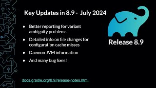 Gradle Build Tool 89 Release Highlights and Community News [upl. by Hill]