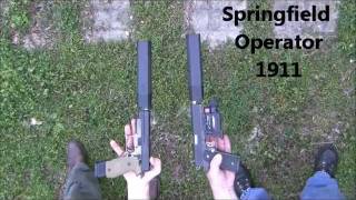 Sig 220 Combat vs Springfield Operator 1911 suppressed with Silencerco ospreys [upl. by Nwahsir]