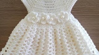 How to Crochet Baby Toddler Girl Dress using Vintage Pillow Case Pattern Tutorial [upl. by Gothar]