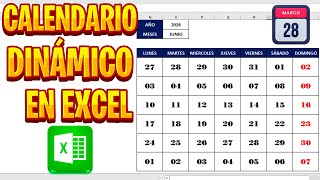 ✅ CÓMO HACER UN CALENDARIO DINAMICO EN EXCEL  SIN MACROS [upl. by Gibbeon]