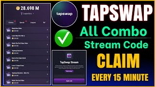 Tapswap stream code today  All combo task Answer  Tapswap combo card  Tapswap live stream code [upl. by Burgwell]