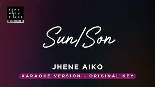 SunSon  Jhene Aiko Original Key Karaoke  Piano Instrumental Cover with Lyrics [upl. by Oates]