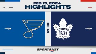 NHL Highlights  Blues vs Maple Leafs  February 13 2024 [upl. by Little]