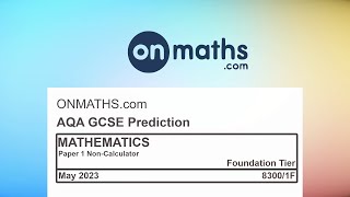 AQA GCSE Maths November 2022 Paper 2 Foundation Tier Past Paper Walkthrough [upl. by Bortz]