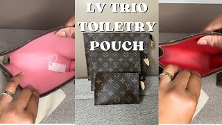 Louis Vuitton Trio Toiletry Pouch Reveal  How I saved 200 [upl. by Lalla]