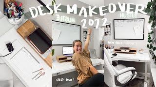 REORGANIZING MY DESK SPACE desk makeover  upgradedesk tour 2022 [upl. by Alyssa655]