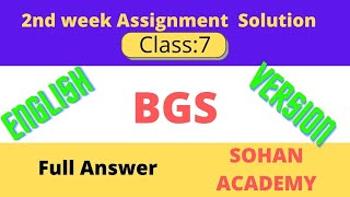 2nd week class 7 BGS assignment solution for English version  class 7 BGS 2nd week assignment [upl. by Oj260]