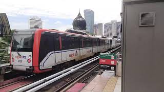 LRT Ampang amp Sri Petaling Line  CSR Zhuzhou Amy AMY02amp11 Action at Masjid Jamek [upl. by Holihs27]