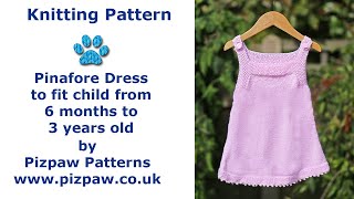 BabyChildrens Sleeveless Pinafore Dress Knitting Pattern to fit from 6 months to 3 years old [upl. by Latsyk]