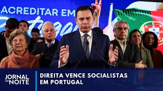 Direita vence socialistas nas eleições do Parlamento português  Jornal da Noite [upl. by Rehpotsirahc]