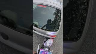 Road rage incident in Labin Croatia ends with bike crash and side mirror damage [upl. by Garrity]