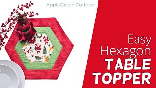 Sew An Easy Christmas HEXAGON Table Topper ✨ [upl. by Cerf]