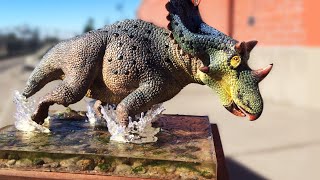 Utahceratops splashes in Resin water effect [upl. by Droc]