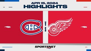 NHL Highlights  Canadiens vs Red Wings  April 15 2024 [upl. by Sabella]