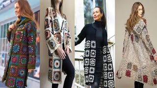 latest crochet long cardigan design 2024 crochet long sweater design  crochet jacket design [upl. by Htebsil]