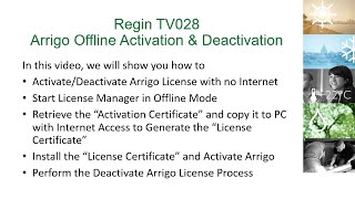 Regin TV028 Arrigo Offline Activation and Deactivation [upl. by Zondra]