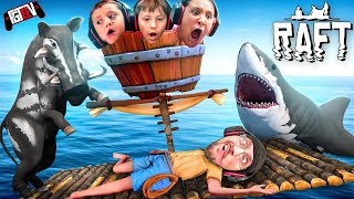 RAFT 2021 Low iQ Raftmates vs SHARK FGTeeV Boys Gameplay [upl. by Alleirbag]