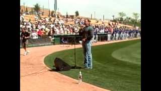 Hollywood Yates National Anthem LADodgers Spring Training [upl. by Ayenat780]