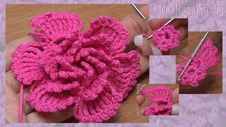 How To Crochet Big Petal Flower [upl. by Averell263]