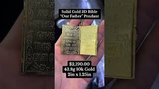 Solid Gold 3D Bible quotOur Fatherquot Pendant by Ijaz Jewelers goldpendants pendants diamondpendants [upl. by Alhsa]