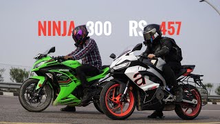 Aprilia RS457 vs Ninja 300  The Wait is Over [upl. by Pournaras]