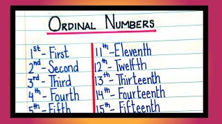 ordinal numbers 1 to 20ordinal numbers first second third [upl. by Dahsar]