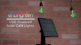 53183 53185 Enbrighten USBPowered Solar Cafe Lights Overview [upl. by Mildrid364]